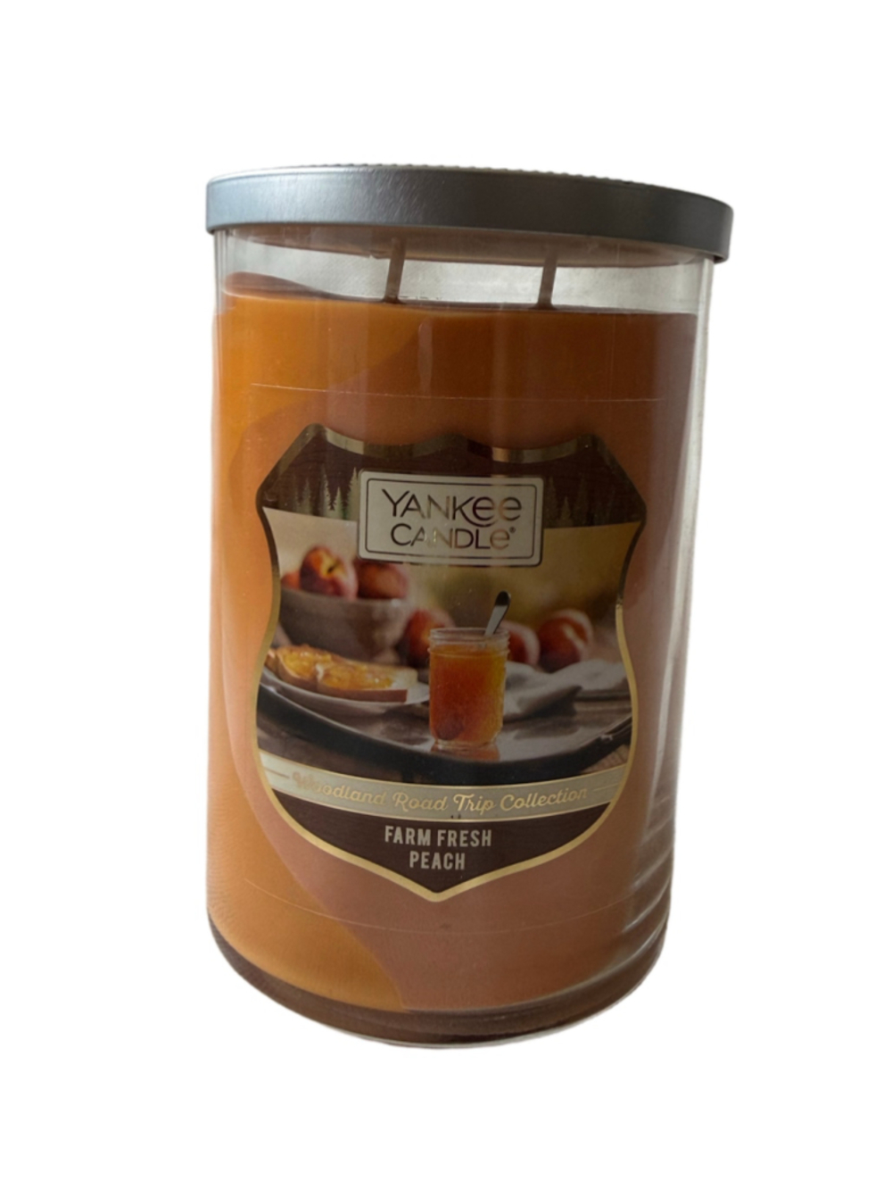 NEW Yankee Candle Woodland Roadtrip Farm Fresh Peach Double Wick 22 oz